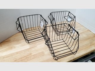 New Set of 3 Black Wire Storage Baskets