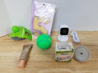 Rubber ball, scourer, Blonk, misc