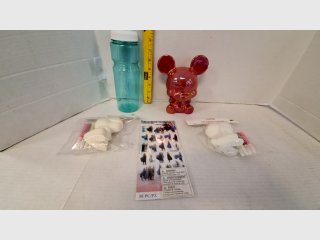 Mickey Figurine Bank and misc