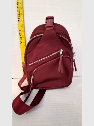 Burgundy Nylon Mini Backpack