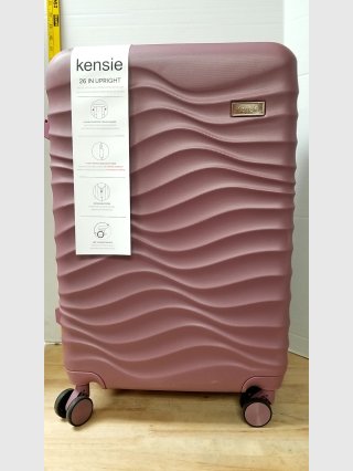 Kensie 26in Upright Luggage Rose, damage on one corner