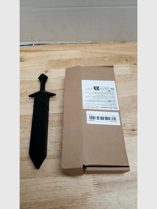 Black Plastic Cube Sword with Box, 8 inch