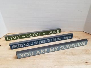 New wood signs each approx 16 inch