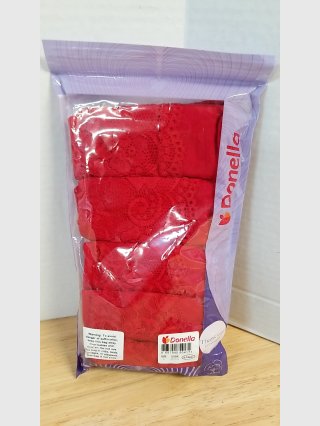 Donella Red Lace Panties 5 Pack, Large 