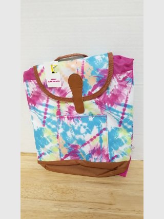 New Tie-Dye Pink Backpack approx 14 by 12 inch 