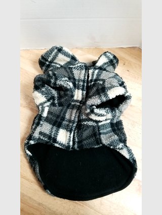 Plaid Hooded Dog Jacket, size small