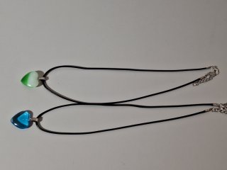 Two Heart 3/4 Inch Pendants Necklaces
