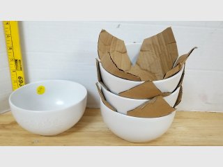 Set of White Ceramic Bowls