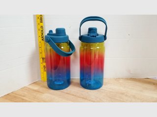 Pair of Color Water Bottles, 64 ounce