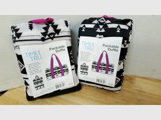 Time & Tru Packable Duffle Bags (2)