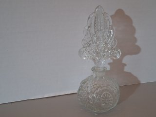 Glass Perfume Bottle, 7.5 inch, excellent condition 