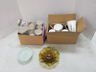 Glass collectibles, canning jars 