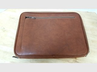 Brown Faux Leather Laptop Sleeve