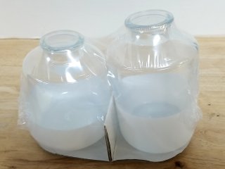 New Pair of Glass Vases tallest approx 6 inch