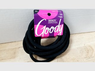 New Goody Ouchless Black Hair Elastics 10pk