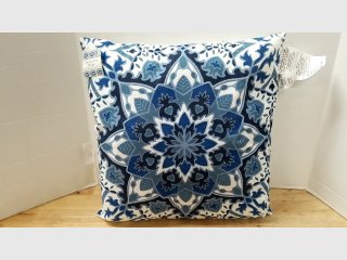 New Blue Mandala Decorative Throw Pillow, 16 in
