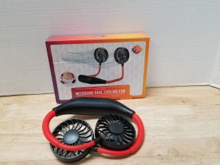 Portable neckband dual cooling fan