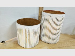 Gold Striped Ceramic Vases Set