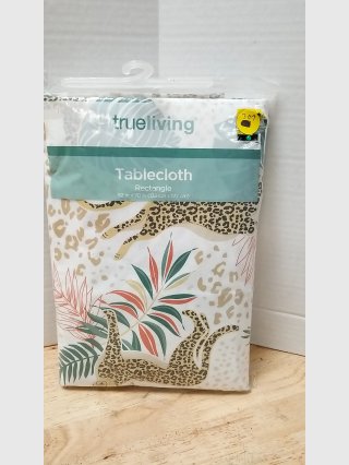 True Living Leopard Tablecloth 52x70\"