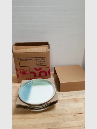 Teal Dinner Plates Set in Box, 8 inch 