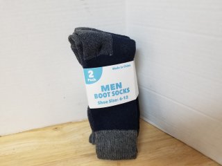 2 new pairs mens boot socks size 6-12