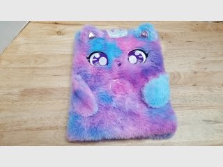 Plush Unicorn Cat Journal Notebook, 12 inch