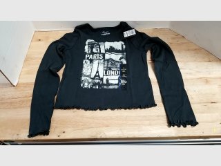 Paris London Print Long Sleeve Girls Shirt