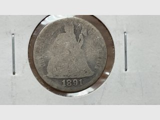 1891 Seated Liberty Silver dime