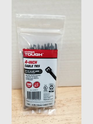 Hyper-Tough 4-Inch Cable Ties 100 Count