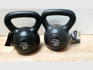 Pair of 5lb ProStrength Kettlebells
