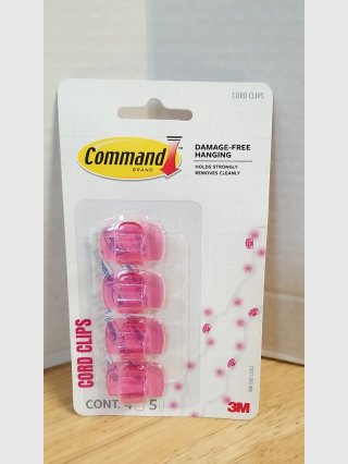 Command Cord Clips 5-Pack Pink