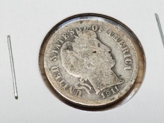 1911 Silver Barber dime