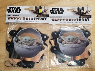 New Star Wars Mandalorian Birthday Banners