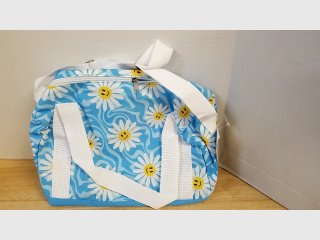 Blue Daisy Smiley Tote Bag 14 by 12 inch