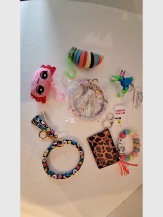 Assorted Keychains and Bracelets Lot