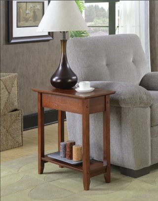 New American Heritage Mahogany Flip Top End Table, 24x12x24
