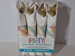 New 8 set rolled cutlery