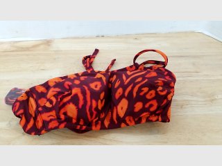 Leopard Print Bikini Top S 4-6
