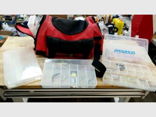 Shimano Red Fishing Tackle Bag & Boxes