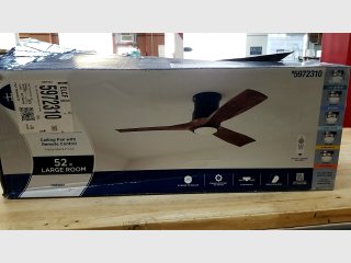 52\" Matte Black Ceiling Fan w/ Remote
