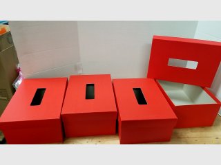 New Lot of Red Cardboard Storage Boxes