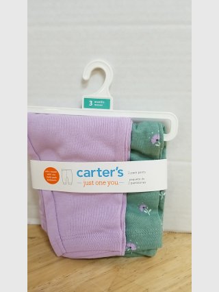 Carter\'s 3mos 2pk Baby Pants Purple/Green