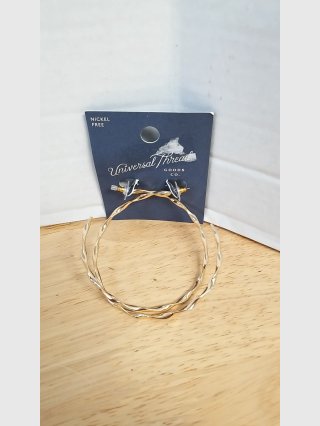 Universal Thread Gold-Tone Earrings 3 inch 