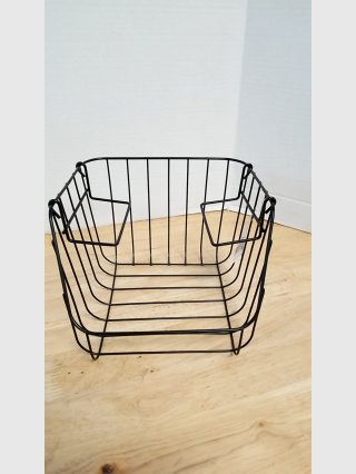 Black Metal Wire Storage Basket 