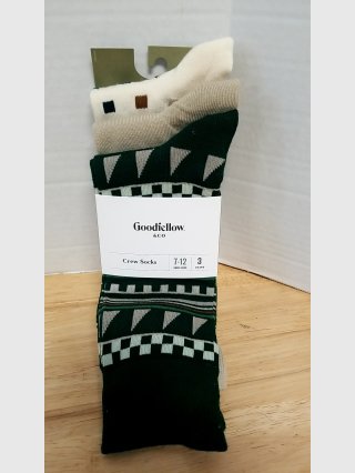 Goodfellow Crew Socks 3 Pairs Sz 7-12