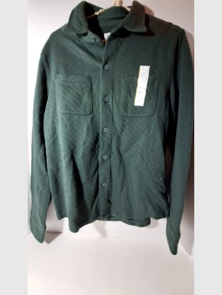 Green Quilted Button-Up Jacket