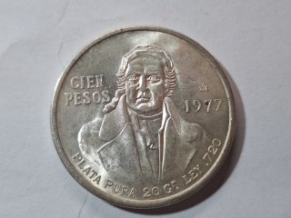 1977 silver Cien Peso