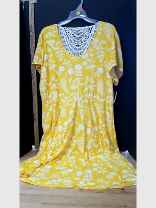 Yellow Floral Lace Maxi Dress