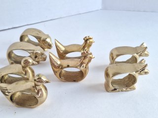 Solid brass napkin rings