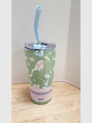 Floral Pattern Stainless Steel Tumbler